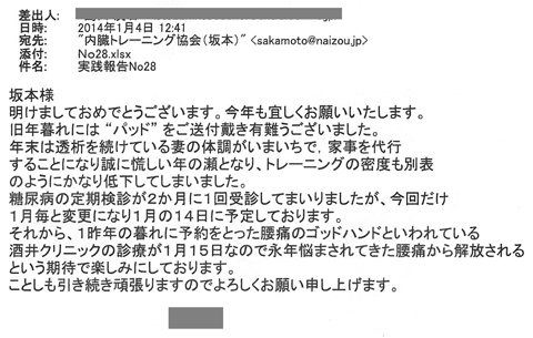 糖尿病の定期健診が2か月に1回受信してまいりましたが、今回だけ1月毎と変更になり1月の14日に予定しております。それから1昨年の暮れに予約をとった腰痛のゴッドハンドよいわれてる酒井クリニックの診療が1月15日なので永年悩まされてきた腰痛から解放されるという期待で楽しみにしております。